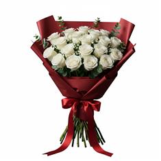 20 white roses 