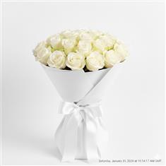 24 white roses classic  wrapping 